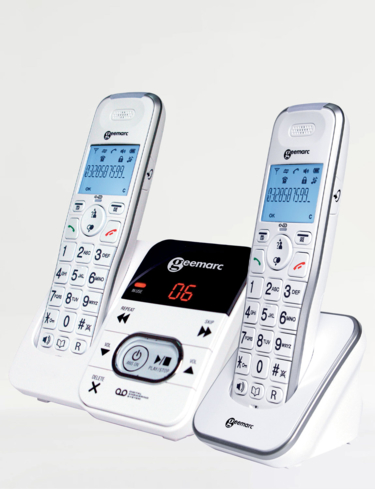 Geemarc Twin Amplified Cordless Telephones and Answer Machine