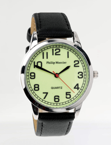 Big Time Glow In The Dark Ladies Black Strap Watch