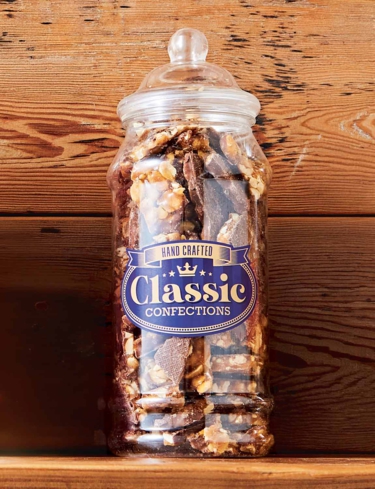 Chocolate Dipped Peanut Brittle Sweet Jar