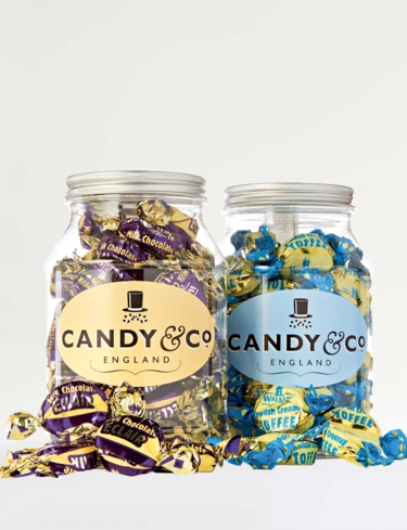 Chocolate Eclairs and Creamy Toffee Set of 2 Traditional Sweet Jars