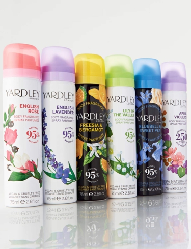 Yardley Set of 6 Body Sprays