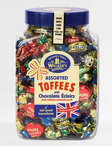Walkers Toffee and Eclairs Sweet Jar