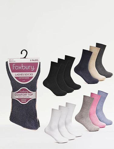 Ladies 6 Pack Soft Top Socks